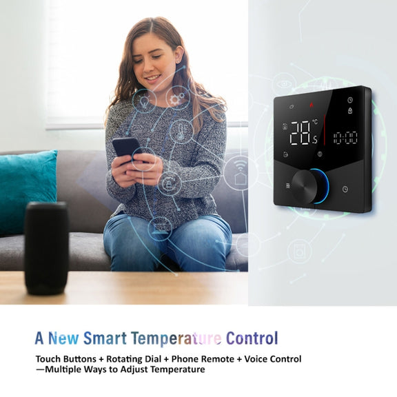 BHT-009GCLW-MT Boiler Heating WiFi Smart Home LED Thermostat with Matter(Black)