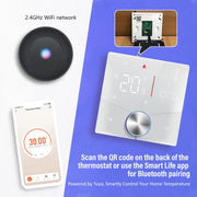 BHT-009GBLW-MT Electric Heating WiFi Smart Home LED Thermostat with Matter(White)