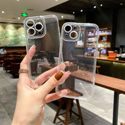 For iPhone 16e Angel Eye Straight Edge Full Cover TPU Phone Case(Transparent)