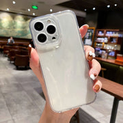 For iPhone 16e Angel Eye Straight Edge Full Cover TPU Phone Case(Transparent)