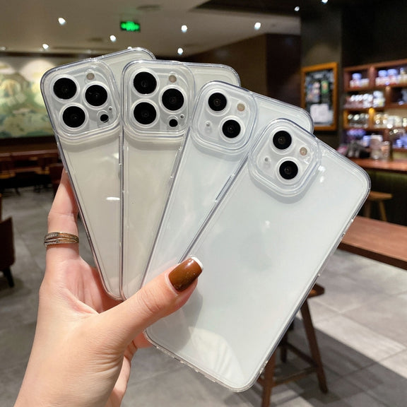 For iPhone 16e Angel Eye Straight Edge Full Cover TPU Phone Case(Transparent)