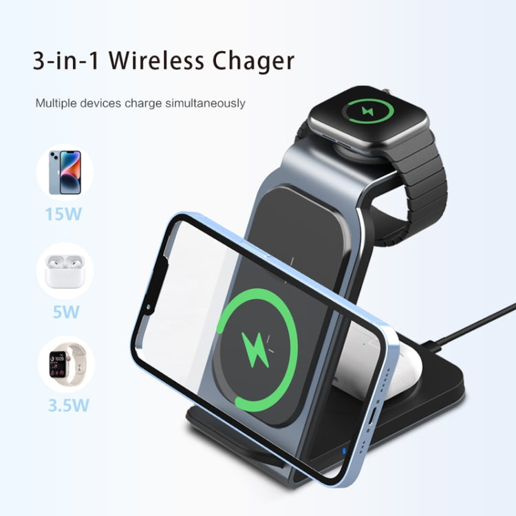 SW17 3 in 1 Metal Vertical Wireless Charger(Tarnish)