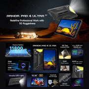 Ulefone Armor Pad 4 Ultra Rugged Tablet PC, 8GB+256GB, 10.36 inch Android 14 MediaTek Dimensity 6300 Octa Core 5G Network, EU Plug(Black)