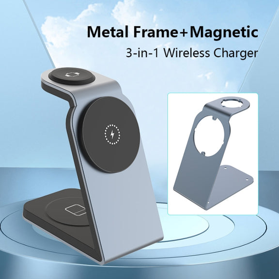 SW18 3 in 1 Metal Magnetic Wireless Charger(Tarnish)