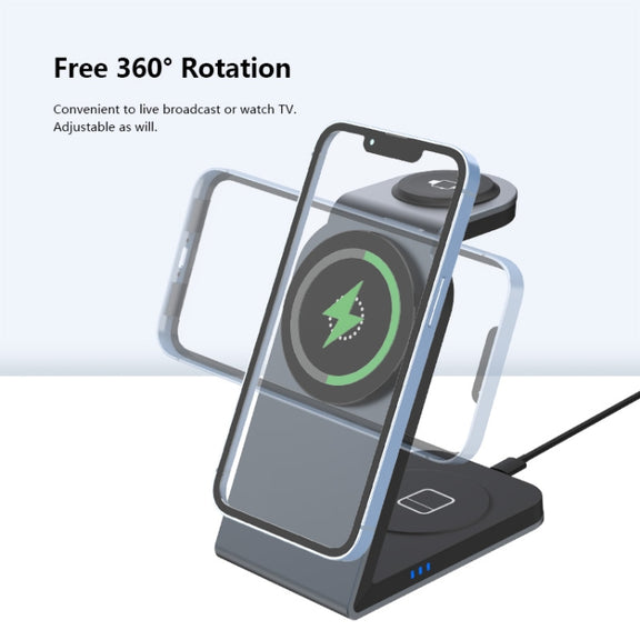 SW18 3 in 1 Metal Magnetic Wireless Charger(Tarnish)
