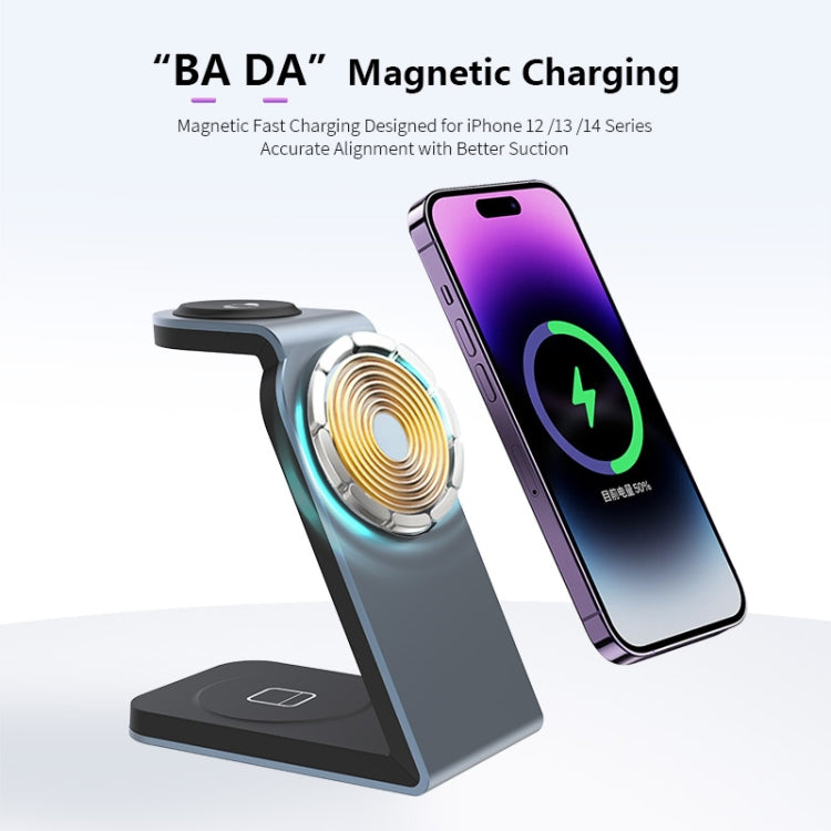 SW18 3 in 1 Metal Magnetic Wireless Charger(Tarnish)