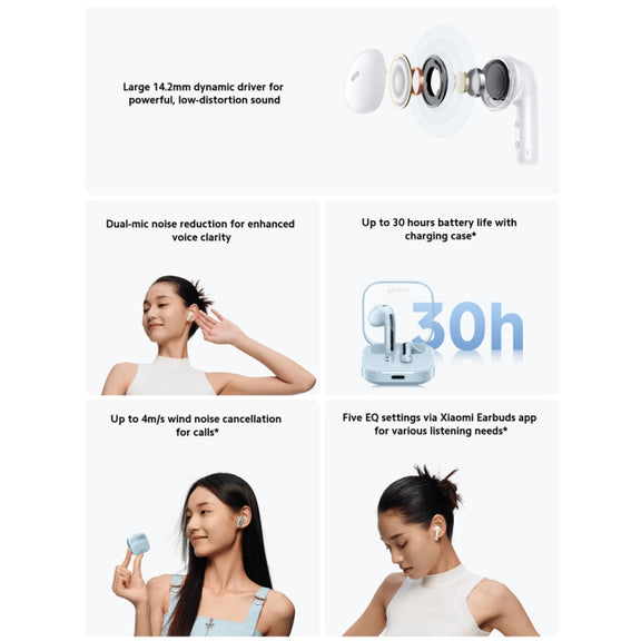 Original Xiaomi Redmi Buds 6 Active BT5.4 In-ear True Wireless Earbuds(White)