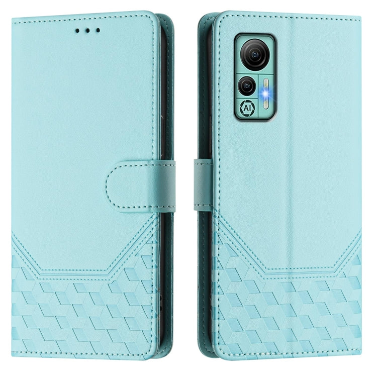 For Ulefone Note 14 Honeycomb Embossing RFID Leather Phone Case(Mint Green)