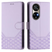 For Ulefone Note 17 Pro Honeycomb Embossing RFID Leather Phone Case(Light Purple)