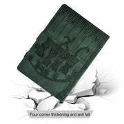 For Lenovo Tab M11 / Xiaoxin Pad 2024 Cats Embossed Leather Smart Tablet Case(Green)