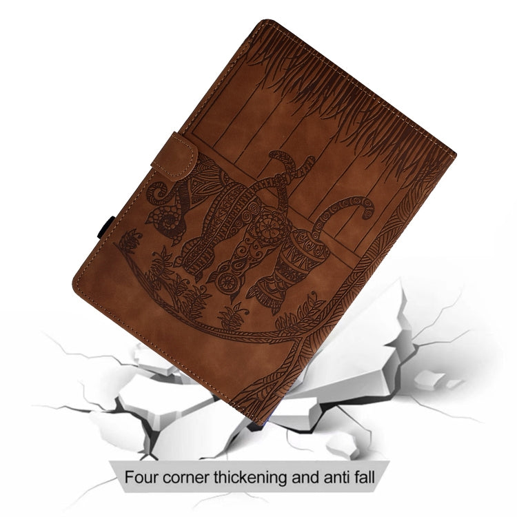 For Lenovo Tab M11 / Xiaoxin Pad 2024 Cats Embossed Leather Smart Tablet Case(Brown)