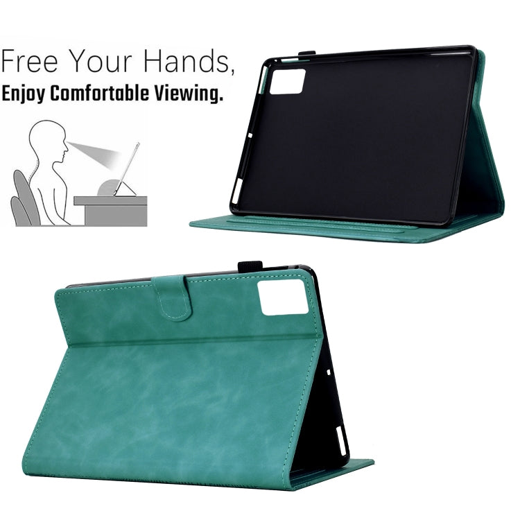 For Lenovo Tab M11 / Xiaoxin Pad 2024 Cats Embossed Leather Smart Tablet Case(Light Blue)