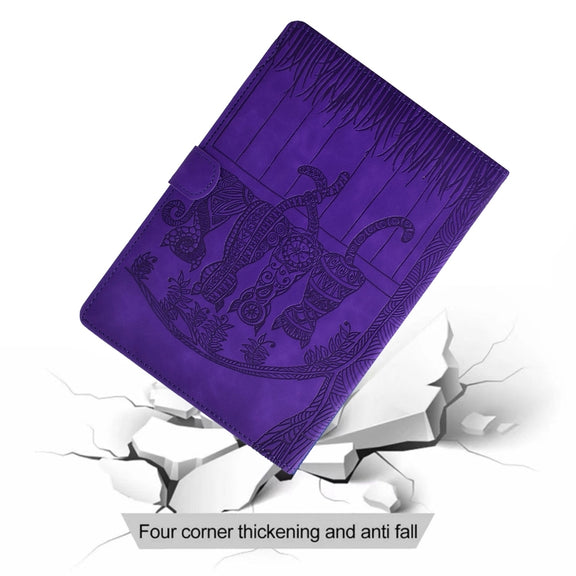 For Lenovo Tab M11 / Xiaoxin Pad 2024 Cats Embossed Leather Smart Tablet Case(Purple)