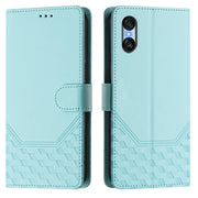 For Sony Xperia 10 VI 2024 Honeycomb Embossing RFID Leather Phone Case(Mint Green)