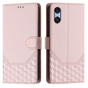 For Sony Xperia 10 VI 2024 Honeycomb Embossing RFID Leather Phone Case(Pink)