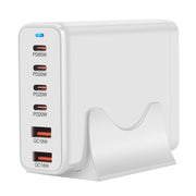 155W 4Type-C, 2USB 6-Ports Desktop Fast Charger, Plug Type:UK Plug(White)