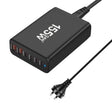155W 4Type-C, 2USB 6-Ports Desktop Fast Charger, Plug Type:AU Plug(Black) - Multifunction Charger by PMC TechLife | Online Shopping South Africa | PMC TechLife | Buy Now Pay Later Mobicred