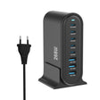 YMX-968 268W 5Type-C, 3USB 8-Ports Desktop Fast Charger, Plug Type:EU Plug(Black) - Multifunction Charger by PMC TechLife | Online Shopping South Africa | PMC TechLife | Buy Now Pay Later Mobicred