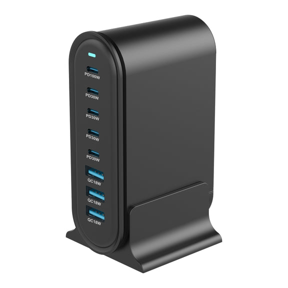 YMX-968 268W 5Type-C, 3USB 8-Ports Desktop Fast Charger, Plug Type:AU Plug(Black)