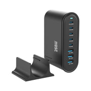 YMX-968 268W 5Type-C, 3USB 8-Ports Desktop Fast Charger, Plug Type:AU Plug(Black)