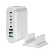 YMX-968 268W 5Type-C, 3USB 8-Ports Desktop Fast Charger, Plug Type:AU Plug(White)