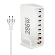 YMX-986 286W 6 Type-C, 2 USB 8-Ports Desktop Fast Charger, Plug Type:AU Plug(White) - Multifunction Charger by PMC TechLife | Online Shopping South Africa | PMC TechLife | Buy Now Pay Later Mobicred