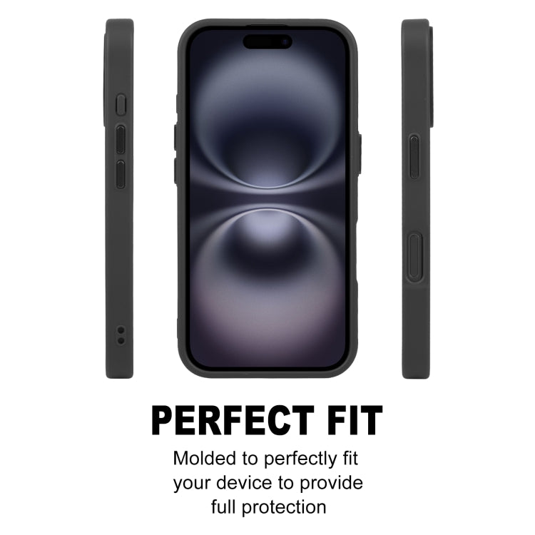 For iPhone 16 GEBEI Skin Feel MagSafe Magnetic Phone Case(Black)
