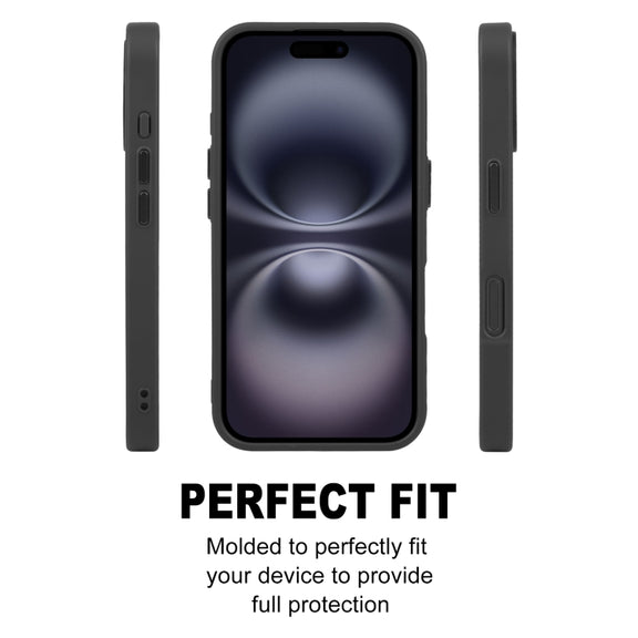 For iPhone 16 GEBEI Skin Feel MagSafe Magnetic Phone Case(Black)