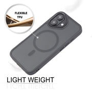 For iPhone 16 GEBEI Skin Feel MagSafe Magnetic Phone Case(Black)