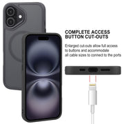 For iPhone 16 GEBEI Skin Feel MagSafe Magnetic Phone Case(Black)