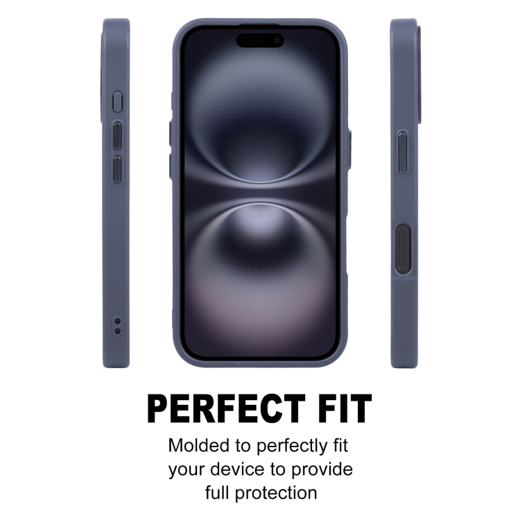 For iPhone 16 GEBEI Skin Feel MagSafe Magnetic Phone Case(Blue)