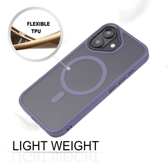 For iPhone 16 GEBEI Skin Feel MagSafe Magnetic Phone Case(Purple)