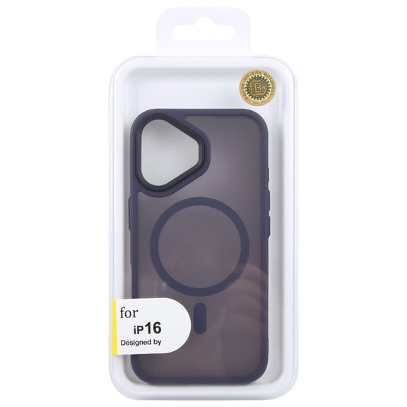 For iPhone 16 GEBEI Skin Feel MagSafe Magnetic Phone Case(Purple)