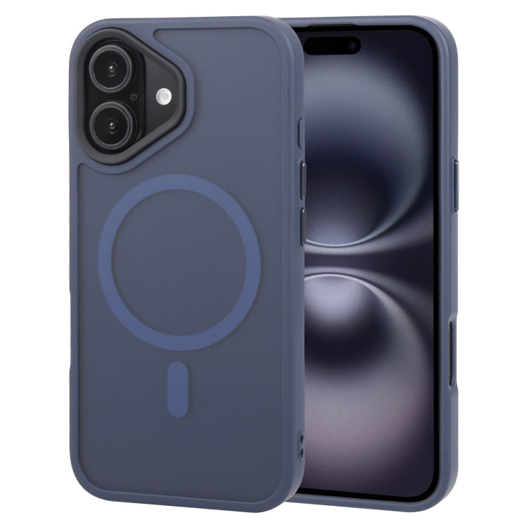 For iPhone 16 Plus GEBEI Skin Feel MagSafe Magnetic Phone Case(Blue)