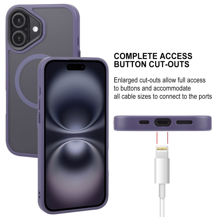 For iPhone 16 Plus GEBEI Skin Feel MagSafe Magnetic Phone Case(Purple)