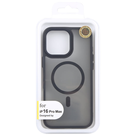 For iPhone 16 Pro Max GEBEI Skin Feel MagSafe Magnetic Phone Case(Black)