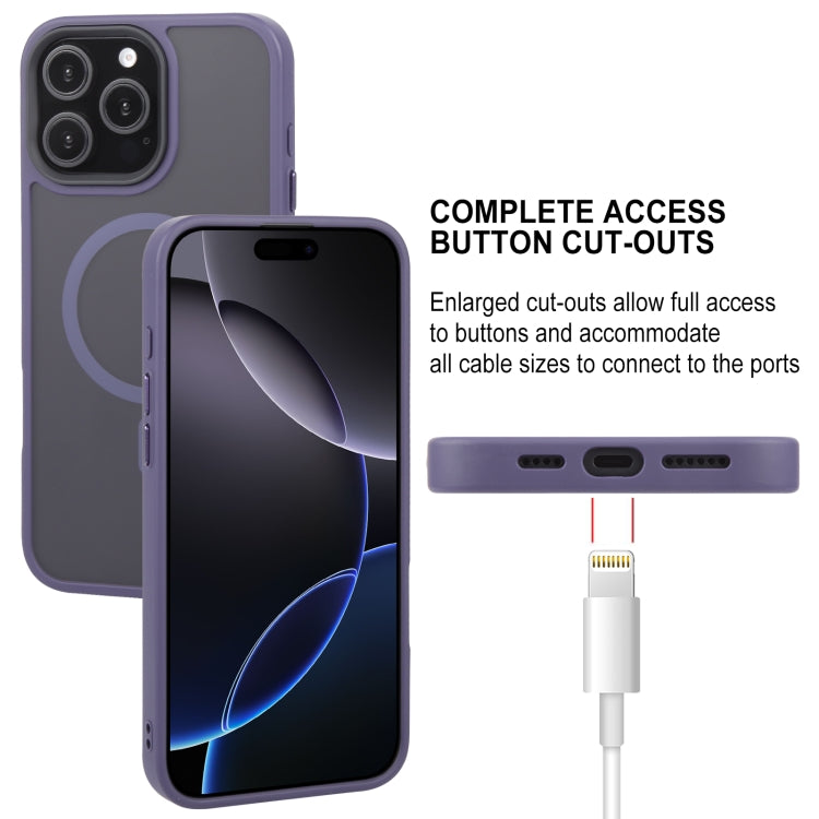 For iPhone 16 Pro Max GEBEI Skin Feel MagSafe Magnetic Phone Case(Purple)