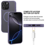 For iPhone 16 Pro Max GEBEI Skin Feel MagSafe Magnetic Phone Case(Purple)