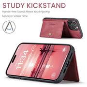 For iPhone 16 Pro Max JEEHOOD J01 Retro Magnetic Detachable Wallet Phone Case(Red)