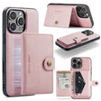 For iPhone 16 Pro Max JEEHOOD J01 Retro Magnetic Detachable Wallet Phone Case(Pink) - free shipping - PMC TechLife - Order now!