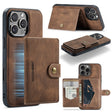 For iPhone 16 Pro JEEHOOD J01 Retro Magnetic Detachable Wallet Phone Case(Brown) - free shipping - PMC TechLife - Order now!