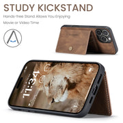For iPhone 16 Pro JEEHOOD J01 Retro Magnetic Detachable Wallet Phone Case(Brown)