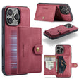 For iPhone 16 Pro JEEHOOD J01 Retro Magnetic Detachable Wallet Phone Case(Red) - iPhone 16 Pro Cases by JEEHOOD | Online Shopping South Africa | PMC TechLife | Buy Now Pay Later Mobicred
