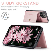 For iPhone 16 Pro JEEHOOD J01 Retro Magnetic Detachable Wallet Phone Case(Pink)