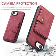 For iPhone 16e JEEHOOD J01 Retro Magnetic Detachable Wallet Phone Case(Red)