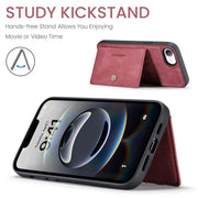 For iPhone 16e JEEHOOD J01 Retro Magnetic Detachable Wallet Phone Case(Red)