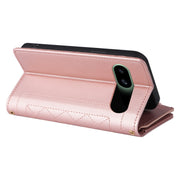 For Google Pixel 8a Crossbody Zipper Wallet Rhombus Leather Phone Case(Rose Gold)