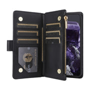 For Google Pixel 8 Crossbody Zipper Wallet Rhombus Leather Phone Case(Black)