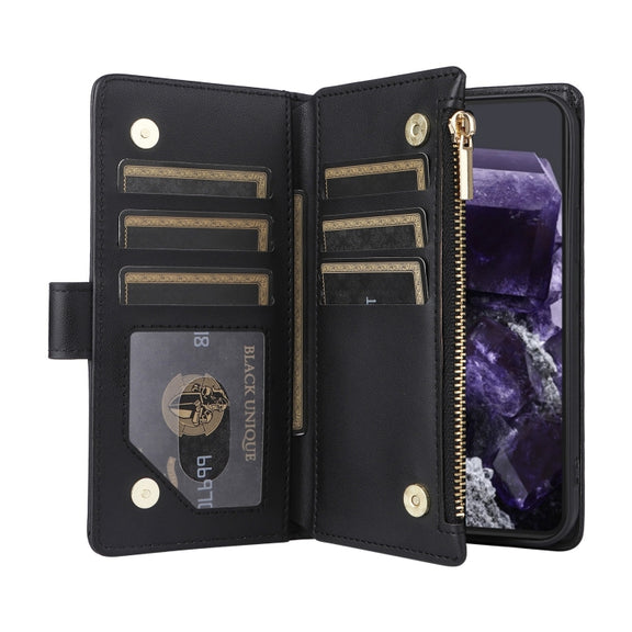 For Google Pixel 8 Crossbody Zipper Wallet Rhombus Leather Phone Case(Black)