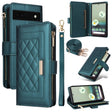 For Google Pixel 7a Crossbody Zipper Wallet Rhombus Leather Phone Case(Green) - Google Cases by PMC TechLife | Online Shopping South Africa | PMC TechLife | Buy Now Pay Later Mobicred